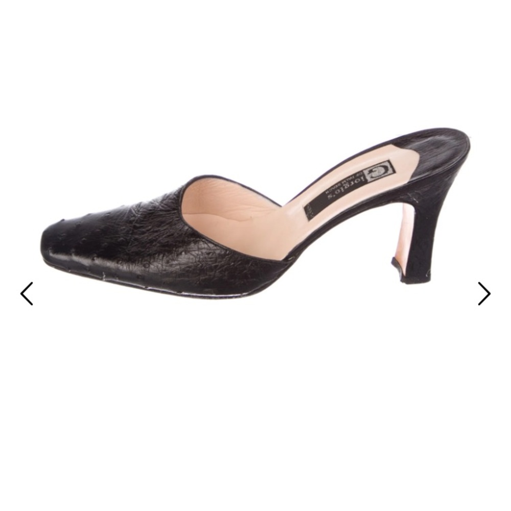 Giorgio’s of Palm Beach Black Ostrich Mules